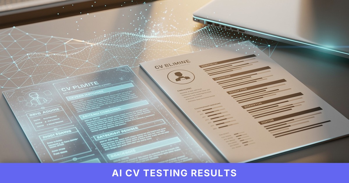 Two CVs rest on a sunlit table, one glowing with digital highlights, hinting at AI-driven resume tailoring.